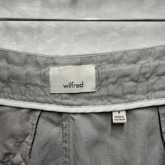 Wilfred Aritzia Allant Cropped Tie-waist Linen Blend Trousers Womens Sz 4 Pants - Picture 5 of 14